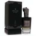 Sophisticated Mind Games En Prise 3.4 oz unisex perfume. Dark gradient bottle, metallic cap, and sleek black chess-themed box.