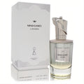 Elegant Mind Games Lionora Extrait De Parfum, 3.4 oz. Clear glass bottle with a unique sculptural silver cap and a sophisticated white luxury box.