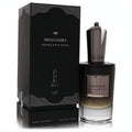 Sophisticated Mind Games Scholar's Mate 3.4 oz extrait de parfum. Dark gradient bottle, unique metallic cap, and elegant black chess-themed box.