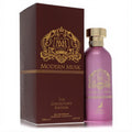 Maison Alhambra Modern Musk Collector's Edition unisex perfume, 3.4 oz. Elegant pink bottle, gold cap, luxurious burgundy box.