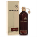 Elegant Montale Aoud Forest 3.4 oz unisex EDP. Deep burgundy bottle with gold cap, charm, and matching luxurious gold box.