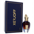 Xerjoff More Than Words 1.7 oz unisex EDP. Dark blue box and luxurious gradient glass bottle with a distinctive gold cap.