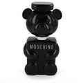 Iconic Moschino Toy Boy black teddy bear Eau De Parfum bottle for men, featuring a glossy finish and silver logo.