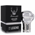 Muhammad Ali Legend Sport Edition 3.3 oz men's EDP. Iconic silver boxing glove bottle and black box with Ali's victory image.