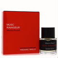 Premium Frederic Malle Musc Ravageur unisex Eau de Parfum. Clear bottle, black cap & label, next to its vibrant red box.