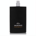Masculine Mustang Performance men's fragrance in a sleek black bottle with silver sprayer and distinctive Ford branding.