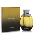Mutamayez Swiss Arabian unisex Eau De Parfum spray. Bold gold-to-black gradient bottle and matching box for a captivating scent.