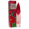 Naomi Campbell Bohemian Garden 1 oz EDP. Elegant pink glass bottle with vibrant fuchsia cap and colorful floral box.