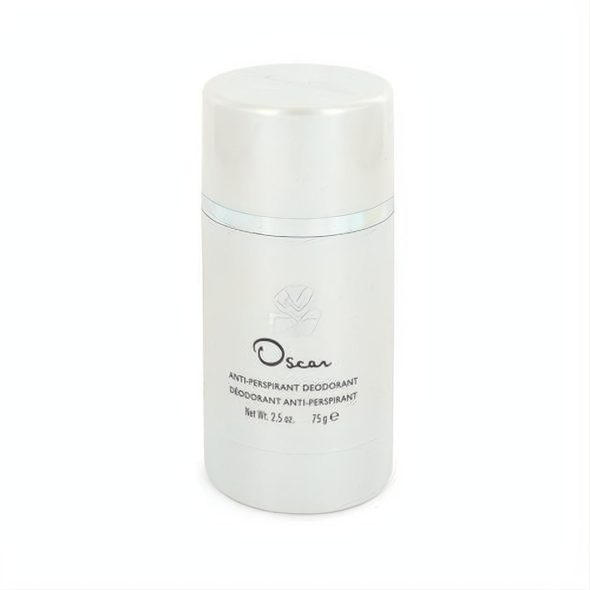 Oscar de la Renta 2.5 oz white anti-perspirant deodorant stick. Experience timeless freshness and elegance.