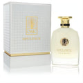 Luxurious Oak Opulence 3 oz unisex eau de parfum. Frosted bottle, gold cap, and elegant white box with gold oak tree logo.