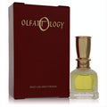 Olfattology Intenez 1.7 oz unisex EDP in an elegant frosted glass bottle with a gold cap, beside its rich burgundy box.
