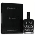 Bold black 4 oz Histoires De Parfums Outrecuidant unisex EDP bottle with white lettering and matching box.