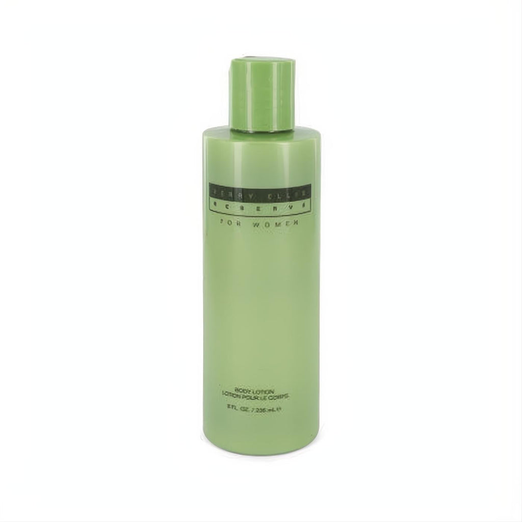 Perry Ellis Reserve for Women 8 oz body lotion. Luxurious sage green bottle, perfect for a harmonious fragrance experience.
