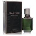 Roberto Cavalli Paradise Found 2.5 oz men's Eau De Toilette. Dark green faceted bottle, metallic cap, elegant palm leaf box.