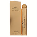 Elegant gold Perry Ellis 360 Collection Eau de Parfum spray, 3.4 oz. Sleek cylindrical bottle with spherical cap and matching box.