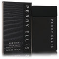 Striking Perry Ellis Midnight 3.4 oz EDT in a sleek matte black rectangular bottle and matching textured box.