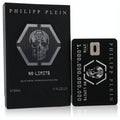 Philipp Plein No Limit$ 1.7 oz men's EDP. Black textured box and sleek credit card-style bottle featuring a striking silver skull design.