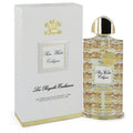 Luxurious Pure White Cologne by Creed 2.5 oz EDP spray in a clear bottle with intricate gold floral pattern and elegant white box.