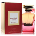 Riiffs Bella Rouge Intenso 3.4 oz EDP. Stunning ombre pink-orange bottle, gold cap, red ribbon, and luxurious red-gold packaging.