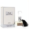 Sophisticated Riiffs Musk Malaki 3.4 oz unisex EDP. Clear glass bottle with elegant black tassel, displayed with its sleek white and silver box.
