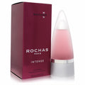 Rochas Man Intense 3.3 oz EDP. Striking frosted pink conical bottle and elegant burgundy box for the modern man.