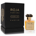Roja Diaghilev 3.4 oz unisex parfum: clear bottle with amber liquid, gold label, black faceted cap, and elegant black box.