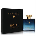 Roja Elysium Pour Homme Extrait De Parfum: luxurious black box, blue gradient glass bottle, and gold cap.