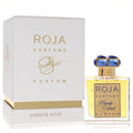 Exquisite Roja Sweetie Aoud 1.7 oz unisex perfume in a clear bottle with a dazzling blue jeweled cap and elegant white gold box.