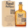 Royall Bay Rhum 57 men's Eau De Toilette. Elegant 8 oz amber glass bottle with crown cap and matching beige box.