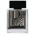 Rumz Al Rasasi 9325 Pour Lui men's EDP. Sleek 1.68 oz clear glass bottle with striking black & white zebra design and elegant black cap.