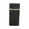 Elevate your style with Santos de Cartier men's EDT. Chic matte black ribbed spray bottle, sleek silver band.