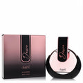 Sapil Desire 2.7 oz Eau De Parfum for women. Elegant rose gold and black round bottle with sleek design and matching box.