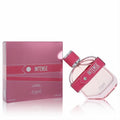 Sapil Intense for Women 3.4 oz EDP. Bold pink bottle with silver-studded faux leather strap and matching box.