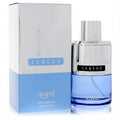 Sapil Legend 3.4 oz men's Eau De Parfum spray. Modern silver and blue bottle with matching box, exuding sophistication.