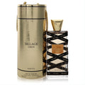 Luxurious Sillage Oros 3.4 oz unisex EDP. Gold textured gift box and clear bottle with bold black SILLAGE ribbon design.