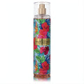 Sofia Vergara Tempting Paradise 8 oz women's body mist. Vibrant tropical floral bottle with red hibiscus, green leaves, and gold sprayer.