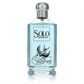 Solo Soprani Smile women's perfume: sparkling light blue fragrance in a clear glass bottle with a silver cap and elegant swallow design.