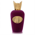 Luxurious Sospiro Muse women's fragrance in a rich purple velvet bottle with a distinctive gold crown cap.