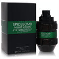 Spicebomb Night Vision by Viktor & Rolf 3 oz men's cologne. Bold dark green grenade bottle with vibrant green band and matching box.