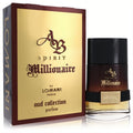 Lomani Spirit Millionaire Oud Collection 3.3 oz men's EDP. Luxurious gold box and sophisticated amber-to-dark glass bottle with black cap.