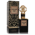 Roberto Cavalli Sublime Tonka 3.3 oz EDP. Bold black bottle, opulent gold RC cap, and fierce leopard print box.