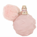 Ariana Grande Sweet Like Candy 3.4 oz EDP tester. Matte pink faceted bottle, gold sprayer, and fluffy pink pom-pom charm.