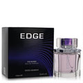 Experience Swiss Arabian Edge for Women 3.4 oz EDP. Elegant clear bottle with light purple fragrance, silver accents, and a sleek black box.