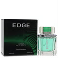 Swiss Arabian Edge men's 3.4 oz EDT. Modern clear glass bottle with refreshing green liquid and sleek black box.