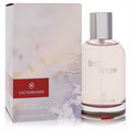 Victorinox First Snow EDT spray for women, 3.4 oz. Clear bottle with silver cap, red band, and elegant snowy box.