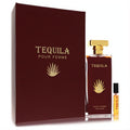 Tequila Pour Femme Red 3.3 oz EDP and bonus .17 oz mini spray. Elegant deep burgundy bottle, gold cap, and matching gift box.