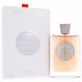 Atkinsons The Big Bad Cedar unisex EDP 3.3 oz, amber liquid in a sleek glass bottle with a silver cap, next to its elegant white box.
