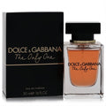 Luxurious Dolce & Gabbana The Only One 1.6 oz Eau De Parfum. Clear glass bottle with rich amber liquid, sleek black cap, and matching black box.