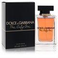 Dolce & Gabbana The Only One 3.3 oz EDP. Luxurious amber fragrance in a sleek clear glass bottle with a black cap and elegant black box.