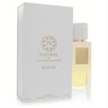 Elegant white box and clear glass bottle of Natural Bloom by The Woods Collection 3.4 oz unisex Eau De Parfum. Gold accents, wood-look cap.